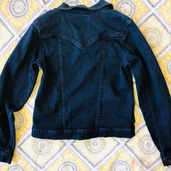 𝅺EUC Girls Large (12/13yrs) Levi’s Dark Blue Trucker Jean Jacket - Picture 5 of 9
